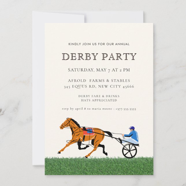 Invitation Fête moderne de derby de course de chevaux Équestr (Devant)