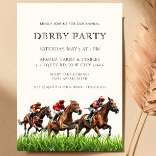 Invitation Fête moderne de derby de course de chevaux Équestr
