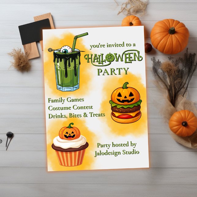 Invitation Fête moderne de Halloween d'entreprise mignonne (Créateur téléchargé)