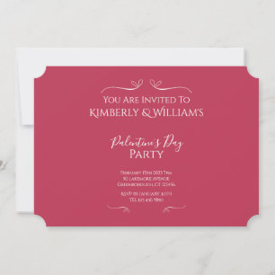Invitation Fête moderne de la Saint-Valentin rose