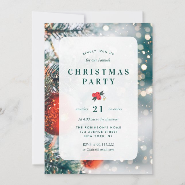 Invitation fête moderne de noël (Devant)