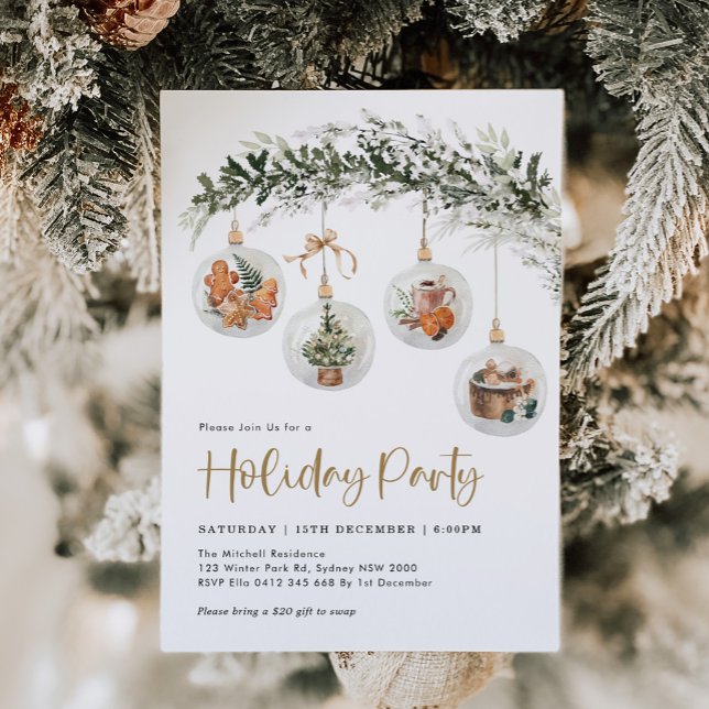 Invitation Fête moderne et cosy de Noël avec ornement (Créateur téléchargé)