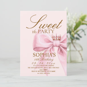 Invitation Fête Moderne Glamour Rose Sweet 16