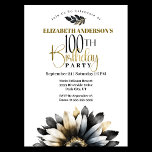 Invitation Fête moderne Noir et Or 100e anniversaire<br><div class="desc">Invitation moderne Black and Gold Daisy 100e anniversaire pour les femmes. Il Est Facile De Changer L'Exemple De Texte En Vous Propre En Cliquant Sur Personnaliser. Cliquez Sur Personnaliser/Modifier Avec L'Outil De Création Pour Modifier Le Type De Police, La Couleur De Police, La Taille De Police, Ou Pour Ajouter/Supprimer/Modifier Le...</div>