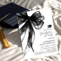 Fête moderne tendance Black Bow Graduation Party