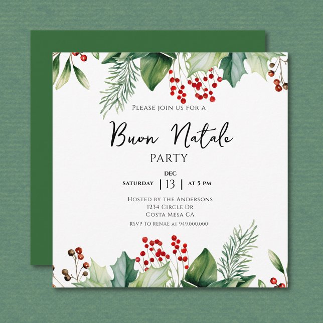 Invitation fête nationale de Noël italienne (Créateur téléchargé)