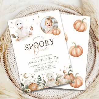 Invitation Fête neutre Halloween Épouvantable 1er Anniversair