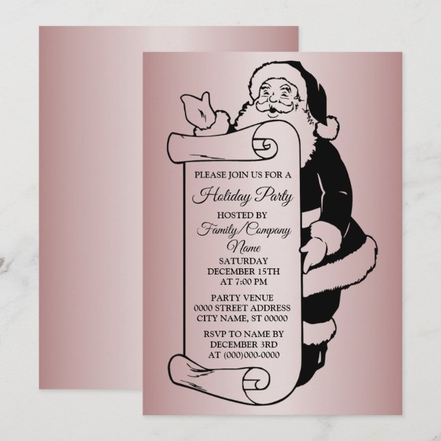 Invitation Fête Noël du Père Noël (Devant / Derrière)