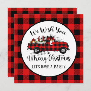 Invitation fête Noël gnome Fête