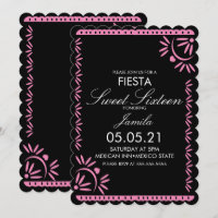 Fête Papel Picado Sweet 16 Mexicain Pétales Rose