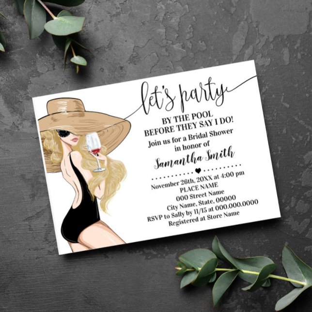 Invitation Fête par pool avant de faire Fête des mariées (Créateur téléchargé)