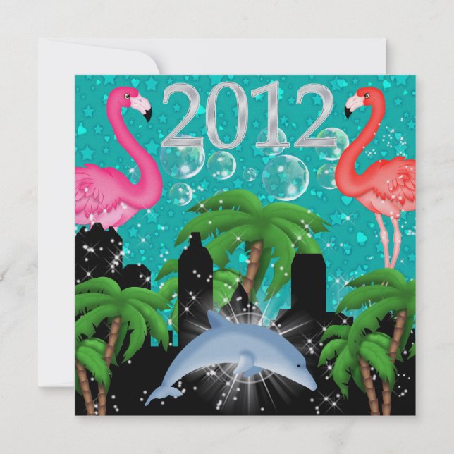 Invitation Fête paradisiaque avec style Lumières vives - SRF (Devant)