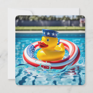 Invitation Fête patriotique au bord de la piscine 