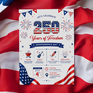Invitation Fête patriotique du 250e anniversaire de l'Amériqu