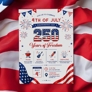 Invitation Fête patriotique du 250e anniversaire de l'Amériqu