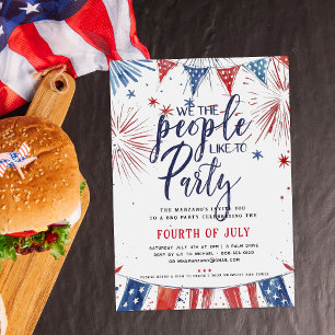 Invitation Fête patriotique du 4 juillet avec barbecue et pis