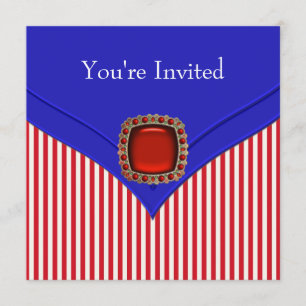 Invitation Fête patriotique rouge blanc bleu pour toutes occa
