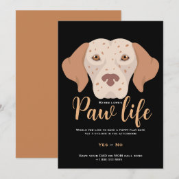 Invitation Fête patte de chien chiot mignon 