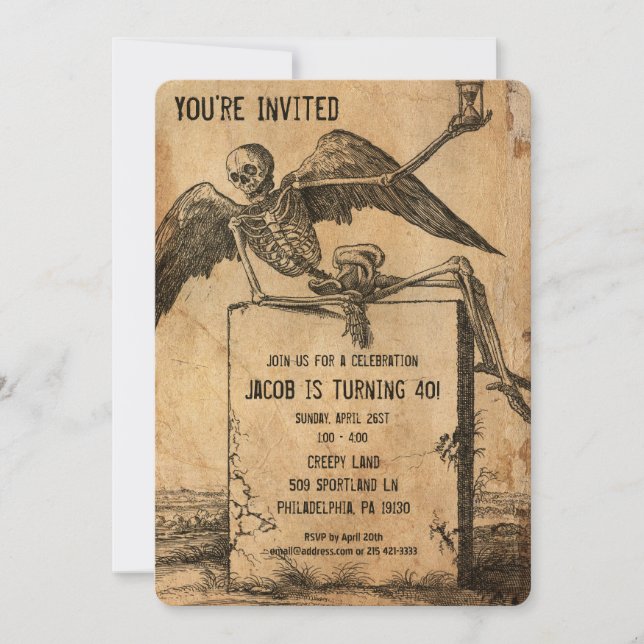 Invitation Fête personnalisable effrayante de style victorien (Devant)