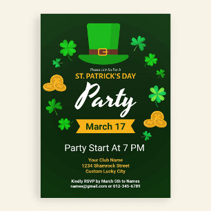 Invitation Fête personnalisée de la Saint-Patrick sur le thèm