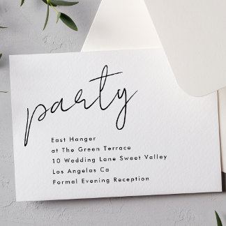 Invitation Fête Personnalisée Moderne Noir Funky Mariage Réce