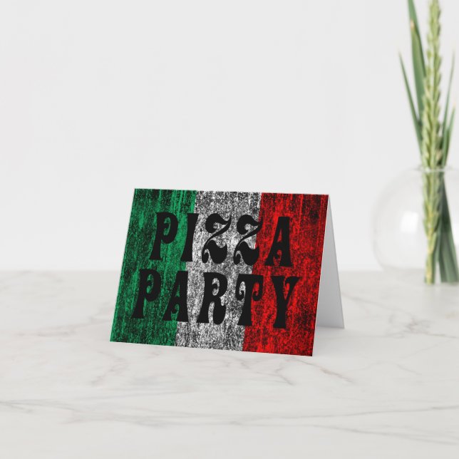 Invitation fête pizza (drapeau italien) (Devant)