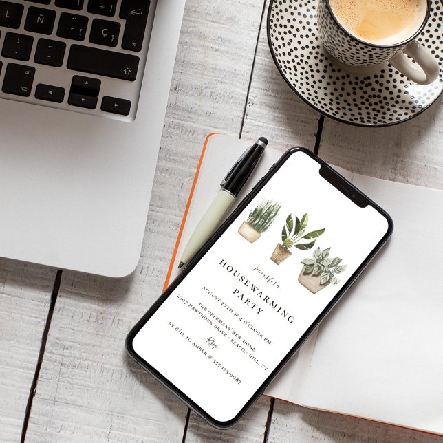 Invitation Fête Plante de l'échauffement des maisons à pots r (Créateur téléchargé)