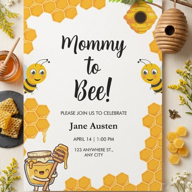 Invitation Fête pour bébé Maman Bee (Créateur téléchargé)