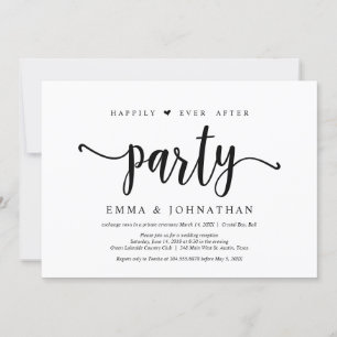 Invitation Fête pour toujours heureux, mariage en fuite