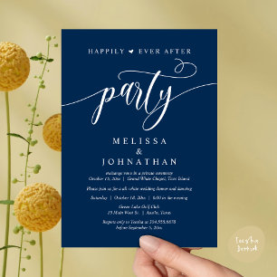 Invitation Fête pour un Mariage Heureux à Tout Jamais, Dîner 