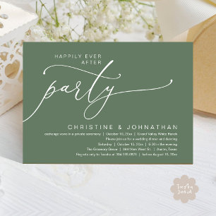 Invitation Fête pour un Mariage Heureux à Tout Jamais, Dîner