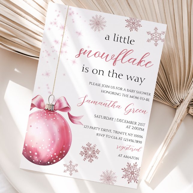 Invitation Fête Précieuse d'une Petite Flocon de Neige Bébé (Créateur téléchargé)