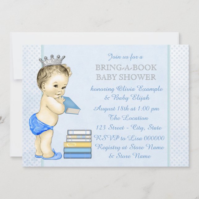 Invitation Fête Prénatale "Apportez un Livre" (Devant)