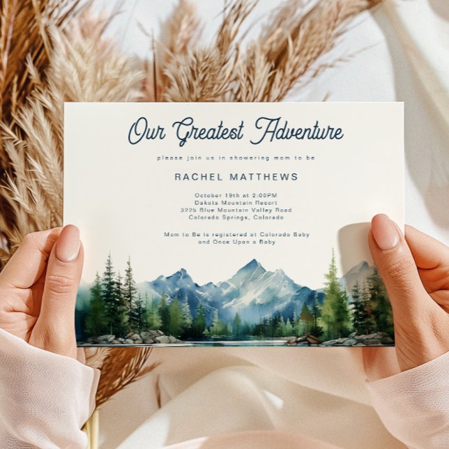Invitation Fête Prénatale Aventure Rustique Forêt Montagne  (Créateur téléchargé)