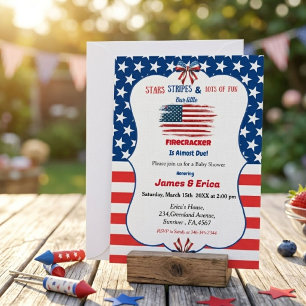 Invitation fête prénatale baby boom du 4 juillet petite pétar