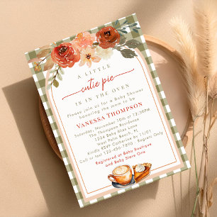 Invitation Fête Prénatale Bébé à l'Automne Cutie Pie Latte Ép