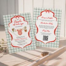 Fête Prénatale Bébé Fille à thème Gingham Pomme de