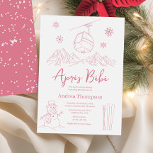 Fête Prénatale Bébé Fille Apres Ski Hiver Rose