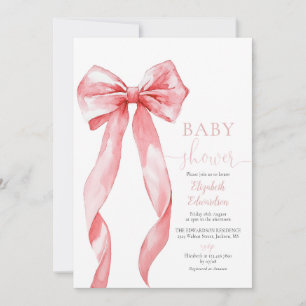 Invitation Fête Prénatale Bébé Fille Arc Rose Tout En Un