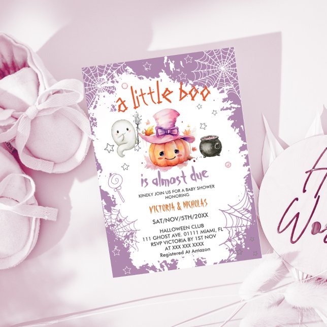 Invitation Fête Prénatale Bébé Fille Halloween (Créateur téléchargé)