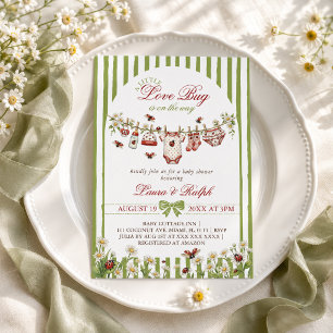 Invitation Fête Prénatale Bébé Fille Love Bug