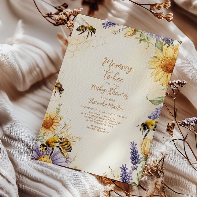 Invitation Fête Prénatale Bébé Fleurs Sauvages Maman Devenue  (Créateur téléchargé)
