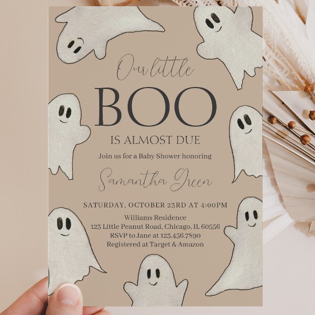 Invitation Fête prénatale bébé Halloween Fantôme Effrayant de (Créateur téléchargé)