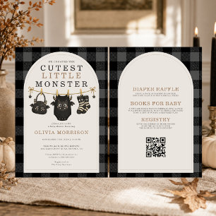Invitation Fête Prénatale Bébé Ligne de Vêtements Gothique Ha