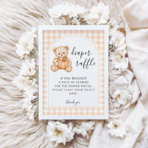Invitation Fête Prénatale Bébé Ourson Citrouille Bohème Tirag