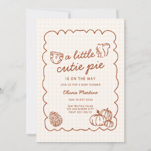 Invitation Fête prénatale Bébé un petit gâteau automnal