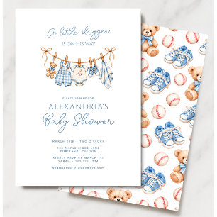 Invitation Fête Prénatale Bébé Vêtements à Linge Batteur de B