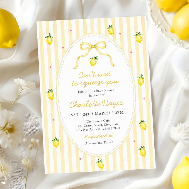 Invitation Fête Prénatale Citron On a Hâte de te Presser Bébé (Créateur téléchargé)
