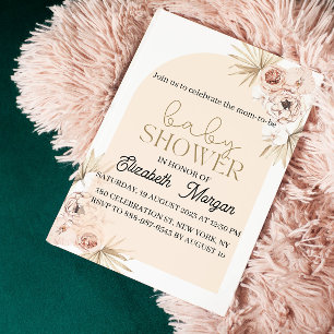 Invitation Fête Prénatale dans un Jardin avec Aquarelle de Pe