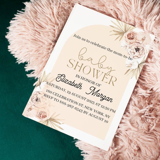 Invitation Fête Prénatale dans un Jardin avec Aquarelle de Pe (Créateur téléchargé)